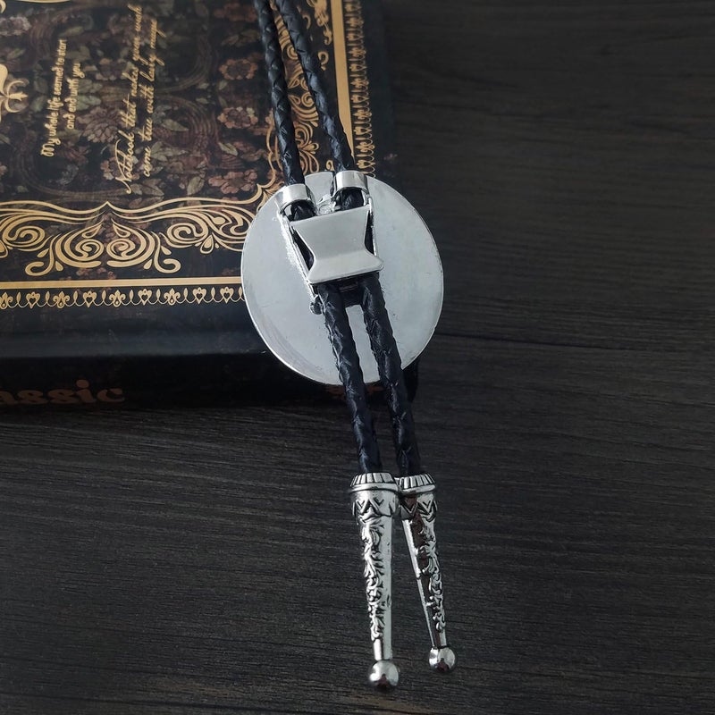 QUKE Stone Bolo Tie Native Western Cowboy Hand-woven Leather Bola Tie Necktie for Men Women - Image 3